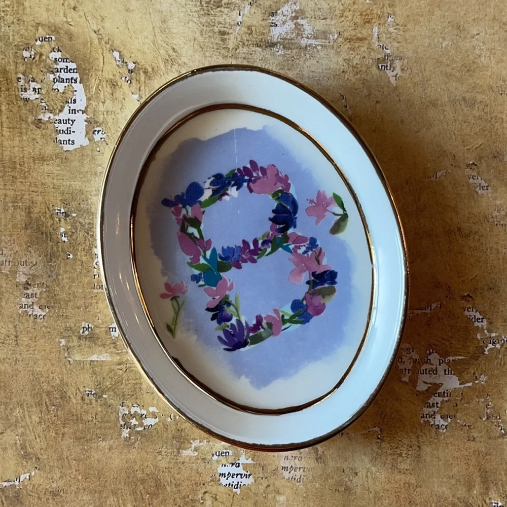 Anthropologie Kiana Mosley Monogram Trinket Dish